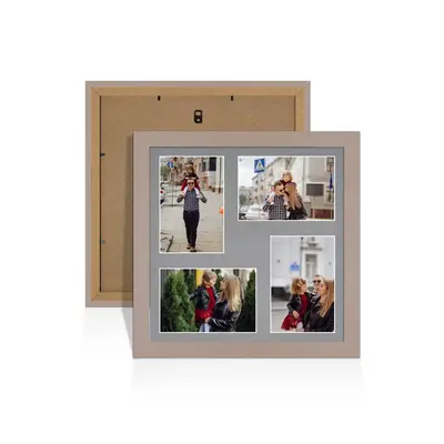 Rose Gold Colour Multi Aperture Photo Frame 6X4 (x4) Pictures – Collage Wall Frame For Loved Ones Photos – 12x12 Frame Size