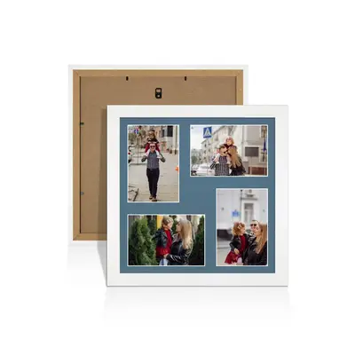 White Colour Multi Aperture Photo Frame 6X4 (x4) Pictures – Collage Wall Frame For Family Photos – 12x12 Picture Frame Size