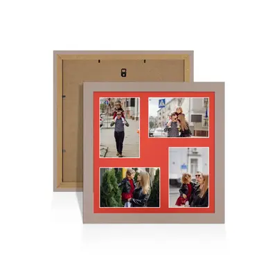 Rose Gold Colour Multi Aperture Photo Frame 6X4 (x4) Pictures – Collage Wall Frame For Loved Ones Photos – 12x12 Frame Size