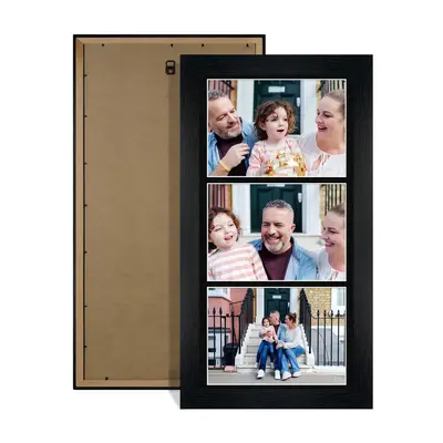 White Colour Multi Aperture Photo Frame 7X5 (x3) Pictures – Collage Wall Frame For Family Photos – 16x8 Picture Frame Size