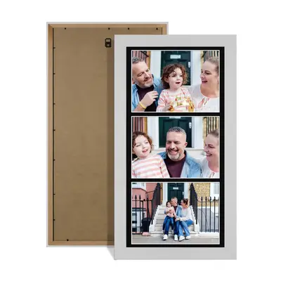 Silver Colour Multi Aperture Photo Frame 7X5 (x3) Pictures – Collage Wall Frame for Family Photos – 16x8 Picture Frame Size