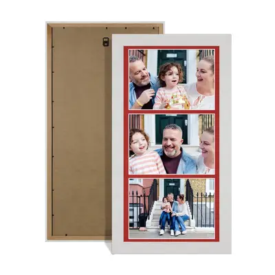 White Ash Colour Multi Aperture Photo Frame 7X5 (x3) Pictures – Collage Wall Frame For Family Photos – 16x8 Picture Frame Size