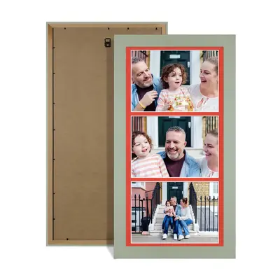Green Colour Multi Aperture Photo Frame 7X5 (x3) Pictures – Collage Wall Frame for Family Photos – 16x8 Picture Frame Size