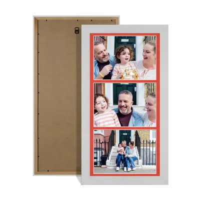 Silver Colour Multi Aperture Photo Frame 7X5 (x3) Pictures – Collage Wall Frame for Family Photos – 16x8 Picture Frame Size
