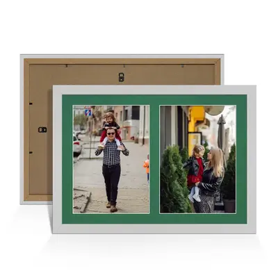 Light Grey Colour Multi Aperture Photo Frame A4 (x2) Pictures – Collage Wall Frame for Family Photos – 20x14 Picture Frame Size