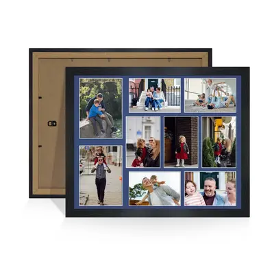 Black Colour Multi Aperture Photo Frame 7X5 (x2) and 6X4 (x7) Pictures – Collage Wall Frame For Family Photos – 20x16 Picture Frame Size