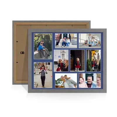 Grey Marble Colour Multi Aperture Photo Frame 7X5 (x2) and 6X4 (x7) Pictures – Collage Wall Frame For Family Photos – 20x16 Picture Frame Size