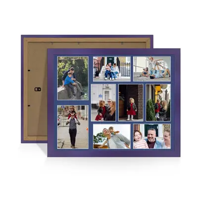 Purple Colour Multi Aperture Photo Frame 7X5 (x2) and 6X4 (x7) Pictures – Collage Wall Frame For Family Photos – 20x16 Picture Frame Size