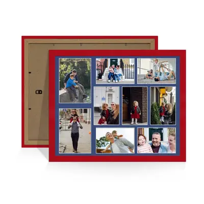 Red Colour Multi Aperture Photo Frame 7X5 (x2) and 6X4 (x7) Pictures – Collage Wall Frame For Family Photos – 20x16 Picture Frame Size