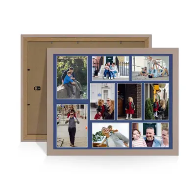 Rose Gold Colour Multi Aperture Photo Frame 7X5 (x2) and 6X4 (x7) Pictures – Collage Wall Frame For Loved Ones Photos – 20x16 Frame Size