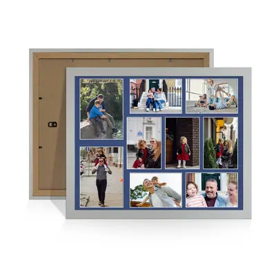 Silver Colour Multi Aperture Photo Frame 7X5 (x2) and 6X4 (x7) Pictures – Collage Wall Frame For Family Photos – 20x16 Picture Frame Size