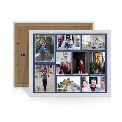 White Ash Colour Multi Aperture Photo Frame 7X5 (x2) and 6X4 (x7) Pictures – Collage Wall Frame For Family Photos – 20x16 Picture Frame Size