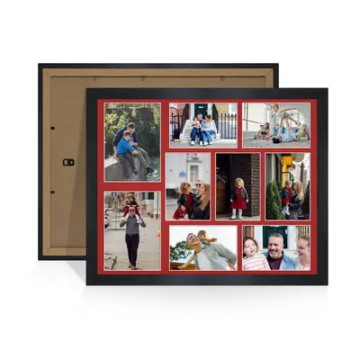 Black Colour Multi Aperture Photo Frame 7X5 (x2) and 6X4 (x7) Pictures – Collage Wall Frame For Family Photos – 20x16 Picture Frame Size