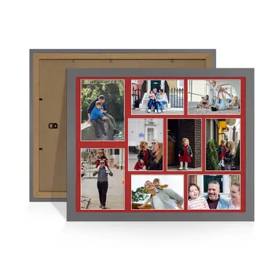 Dark Grey Colour Multi Aperture Photo Frame 7X5 (x2) and 6X4 (x7) Pictures – Collage Wall Frame For Loved Ones Photos – 20x16 Frame Size