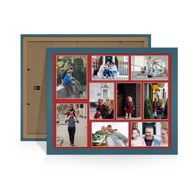 Navy Blue Colour Multi Aperture Photo Frame 7X5 (x2) and 6X4 (x7) Pictures – Collage Wall Frame For Loved Ones Photos – 20x16 Frame Size