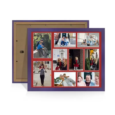 Purple Colour Multi Aperture Photo Frame 7X5 (x2) and 6X4 (x7) Pictures – Collage Wall Frame For Loved Ones Photos – 20x16 Frame Size