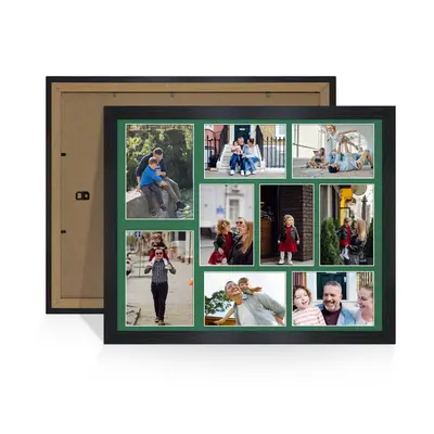 Black Colour Multi Aperture Photo Frame 7X5 (x2) and 6X4 (x7) Pictures – Collage Wall Frame for Family Photos – 20x16 Picture Frame Size