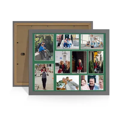 Dark Grey Colour Multi Aperture Photo Frame 7X5 (x2) and 6X4 (x7) Pictures – Collage Wall Frame For Loved Ones Photos – 20x16 Frame Size