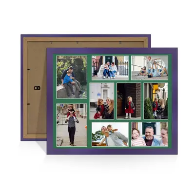 Purple Colour Multi Aperture Photo Frame 7X5 (x2) and 6X4 (x7) Pictures – Collage Wall Frame for Family Photos – 20x16 Picture Frame Size