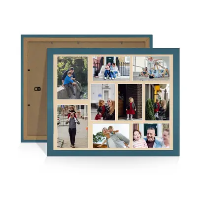 Navy Blue Colour Multi Aperture Photo Frame 7X5 (x2) and 6X4 (x7) Pictures – Collage Wall Frame For Loved Ones Photos – 20x16 Frame Size