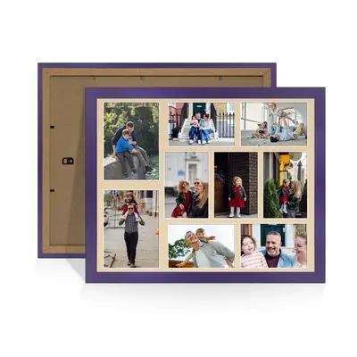 Purple Colour Multi Aperture Photo Frame 7X5 (x2) and 6X4 (x7) Pictures – Collage Wall Frame For Loved Ones Photos – 20x16 Frame Size