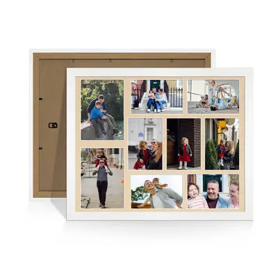 White Colour Multi Aperture Photo Frame 7X5 (x2) and 6X4 (x7) Pictures – Collage Wall Frame For Family Photos – 20x16 Picture Frame Size