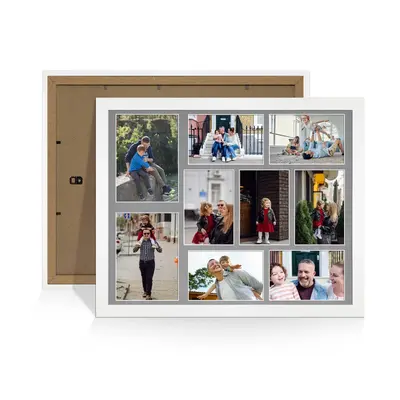 White Colour Multi Aperture Photo Frame 7X5 (x2) and 6X4 (x7) Pictures – Collage Wall Frame for Family Photos – 20x16 Picture Frame Size