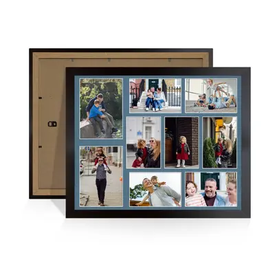 Mat Black Colour Multi Aperture Photo Frame 7X5 (x2) and 6X4 (x7) Pictures – Collage Wall Frame For Loved Ones Photos – 20x16 Frame Size