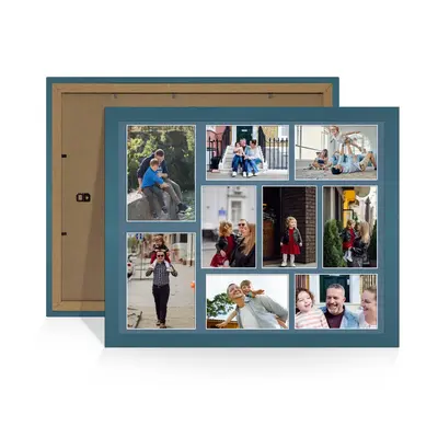 Navy Blue Colour Multi Aperture Photo Frame 7X5 (x2) and 6X4 (x7) Pictures – Collage Wall Frame For Family Photos – 20x16 Picture Frame Size