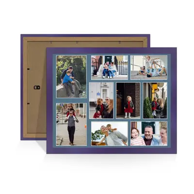 Purple Colour Multi Aperture Photo Frame 7X5 (x2) and 6X4 (x7) Pictures – Collage Wall Frame For Family Photos – 20x16 Picture Frame Size