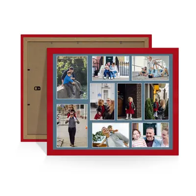 Red Colour Multi Aperture Photo Frame 7X5 (x2) and 6X4 (x7) Pictures – Collage Wall Frame For Loved Ones Photos – 20x16 Frame Size