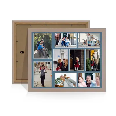 Rose Gold Colour Multi Aperture Photo Frame 7X5 (x2) and 6X4 (x7) Pictures – Collage Wall Frame for Family Photos – 20x16 Picture Frame Size