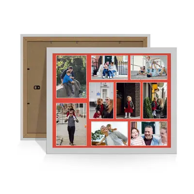 Light Grey Colour Multi Aperture Photo Frame 7X5 (x2) and 6X4 (x7) Pictures – Collage Wall Frame For Family Photos – 20x16 Picture Frame Size