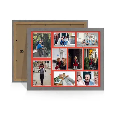 Grey Marble Colour Multi Aperture Photo Frame 7X5 (x2) and 6X4 (x7) Pictures – Collage Wall Frame For Family Photos – 20x16 Picture Frame Size