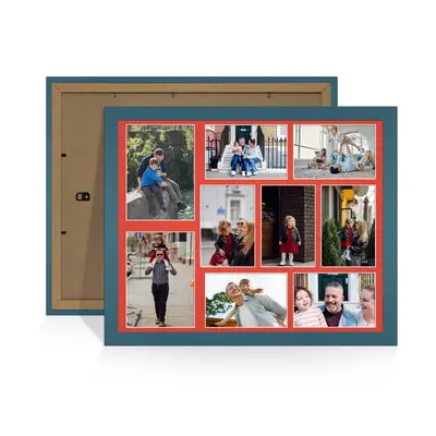 Navy Blue Colour Multi Aperture Photo Frame 7X5 (x2) and 6X4 (x7) Pictures – Collage Wall Frame for Family Photos – 20x16 Picture Frame Size