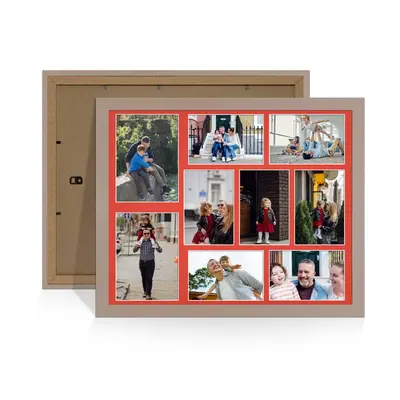Rose Gold Colour Multi Aperture Photo Frame 7X5 (x2) and 6X4 (x7) Pictures – Collage Wall Frame for Family Photos – 20x16 Picture Frame Size