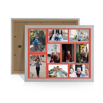 Silver Colour Multi Aperture Photo Frame 7X5 (x2) and 6X4 (x7) Pictures – Collage Wall Frame for Family Photos – 20x16 Picture Frame Size