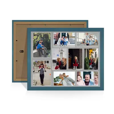 Navy Blue Colour Multi Aperture Photo Frame 7X5 (x2) and 6X4 (x7) Pictures – Collage Wall Frame for Family Photos – 20x16 Picture Frame Size