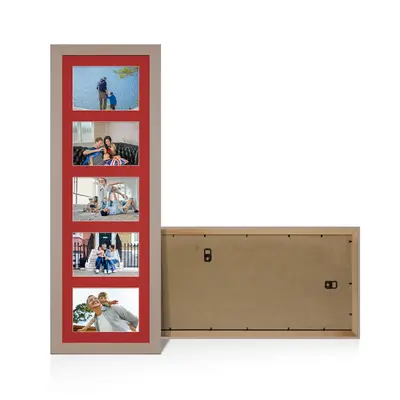 Rose Gold Colour Multi Aperture Photo Frame 6X4 (x5) Pictures – Collage Wall Frame For Family Photos – 26x8 Picture Frame Size