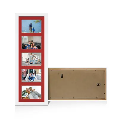 White Colour Multi Aperture Photo Frame 6X4 (x5) Pictures – Collage Wall Frame For Loved Ones Photos – 26x8 Frame Size