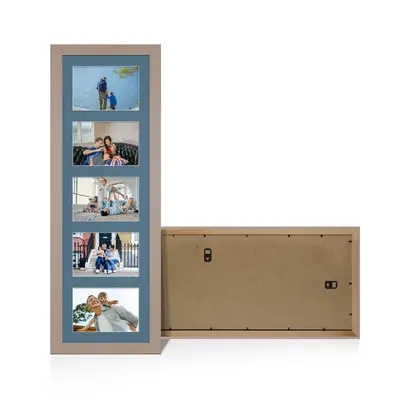 Rose Gold Colour Multi Aperture Photo Frame 6X4 (x5) Pictures – Collage Wall Frame For Loved Ones Photos – 26x8 Frame Size
