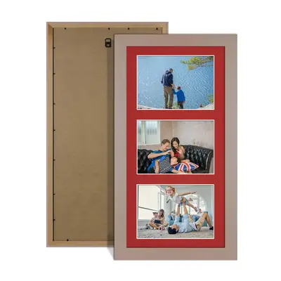 Rose Gold Colour Multi Aperture Photo Frame 6X4 (x3) Pictures – Collage Wall Frame For Family Photos – 40x20cm Picture Frame Size