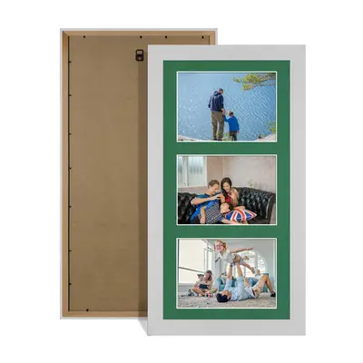 Silver Colour Multi Aperture Photo Frame 6X4 (x3) Pictures – Collage Wall Frame For Family Photos – 40x20cm Picture Frame Size