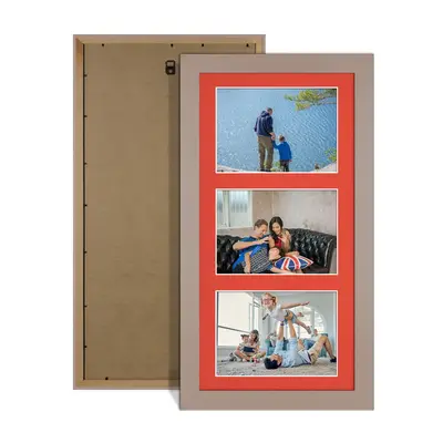 Rose Gold Colour Multi Aperture Photo Frame 6X4 (x3) Pictures – Collage Wall Frame For Family Photos – 40x20cm Picture Frame Size