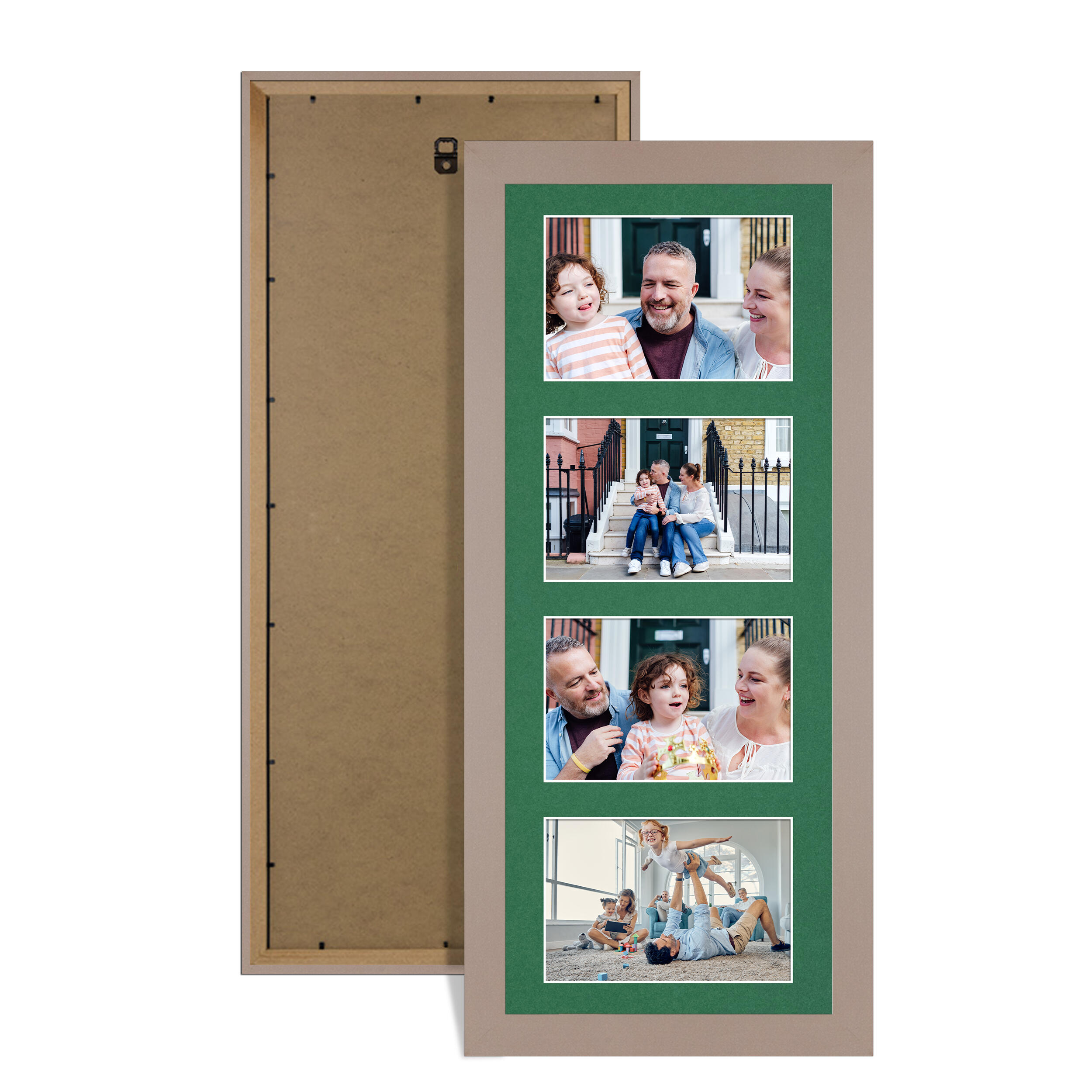 Rose Gold Colour Multi Aperture Photo Frame 6X4 (x4) Pictures – Collage Wall Frame for Family Photos – 50x20cm Picture Frame Size