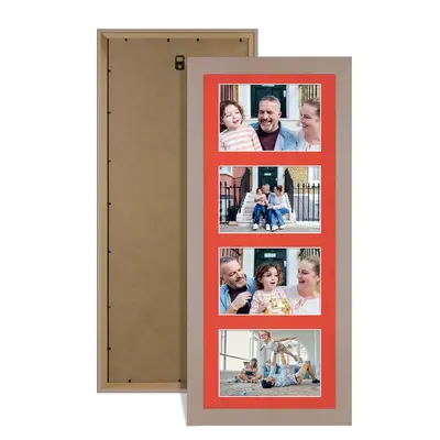 Rose Gold Colour Multi Aperture Photo Frame 6X4 (x4) Pictures – Collage Wall Frame for Family Photos – 50x20cm Picture Frame Size