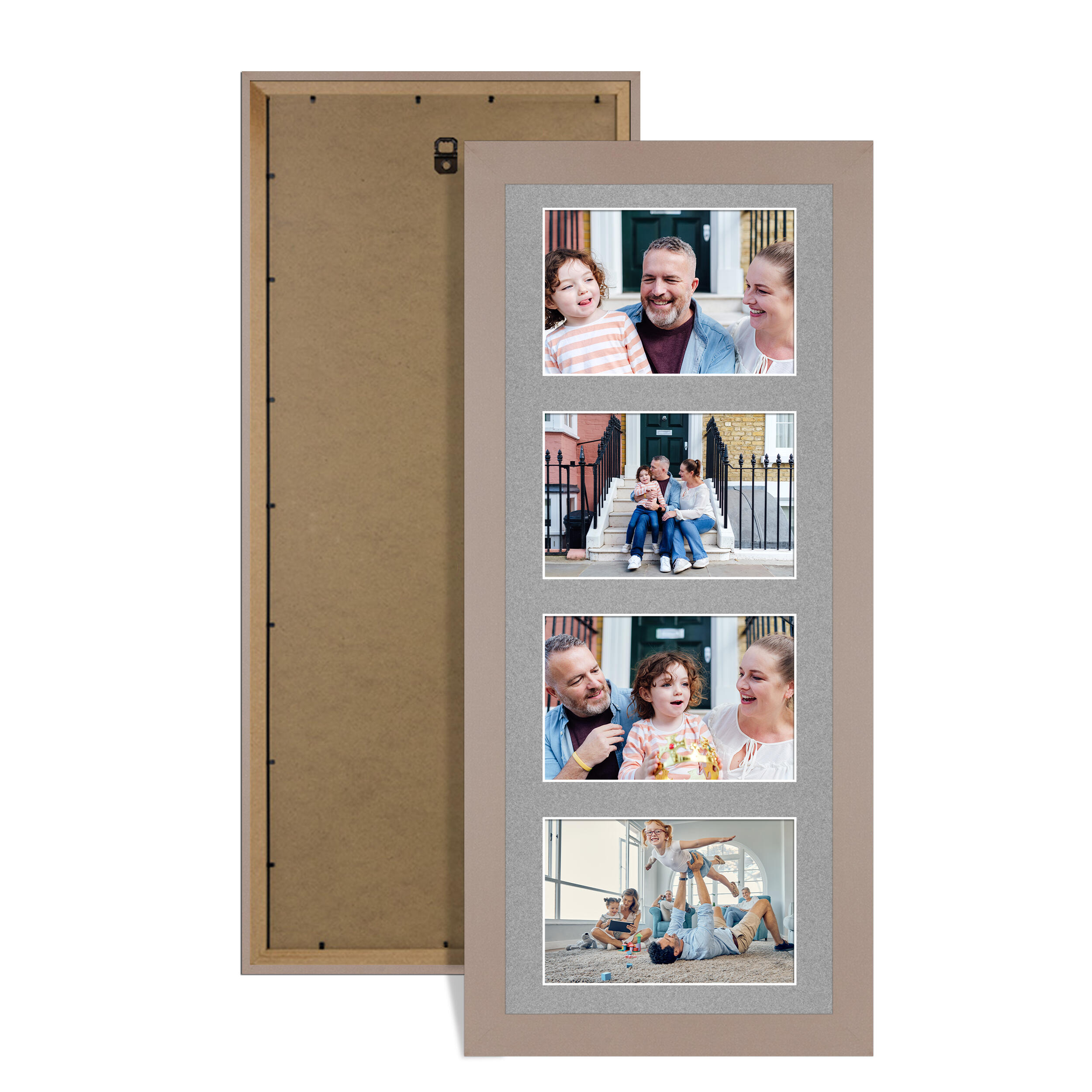 Rose Gold Colour Multi Aperture Photo Frame 6X4 (x4) Pictures – Collage Wall Frame For Family Photos – 50x20cm Picture Frame Size
