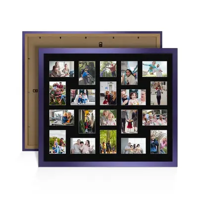 Purple Colour Multi Aperture Photo Frame 6X4 (x18) and 4X4 (x2) Pictures – Collage Wall Frame For Loved Ones Photos – 80x70cm Frame Size
