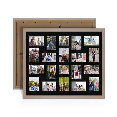 Rose Gold Colour Multi Aperture Photo Frame 6X4 (x18) and 4X4 (x2) Pictures – Collage Wall Frame For Loved Ones Photos – 80x70cm Frame Size