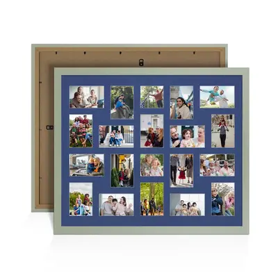 Green Colour Multi Aperture Photo Frame 6X4 (x18) and 4X4 (x2) Pictures – Collage Wall Frame For Loved Ones Photos – 80x70cm Frame Size